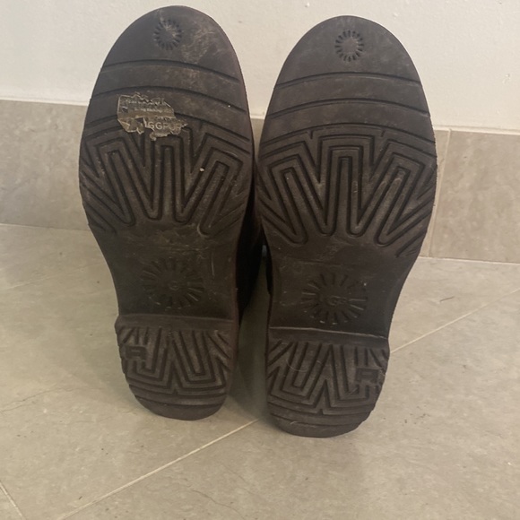 Brown Suede Ugg Zip Up Fur Lined Boot Sz 9 - Picture 7 of 7